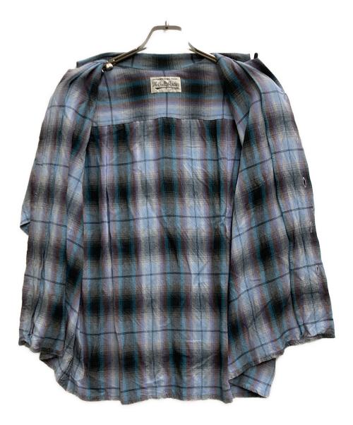 WACKO MARIA（ワコマリア）WACKO MARIA (ワコマリア) OMBRE CHECK OPEN COLLAR SHIRT S/S ブルー サイズ:Ⅿの古着・服飾アイテム