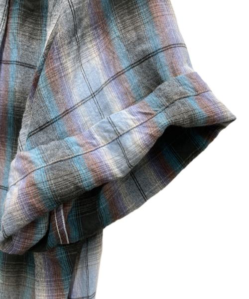 WACKO MARIA（ワコマリア）WACKO MARIA (ワコマリア) OMBRE CHECK OPEN COLLAR SHIRT S/S ブルー サイズ:Ⅿの古着・服飾アイテム