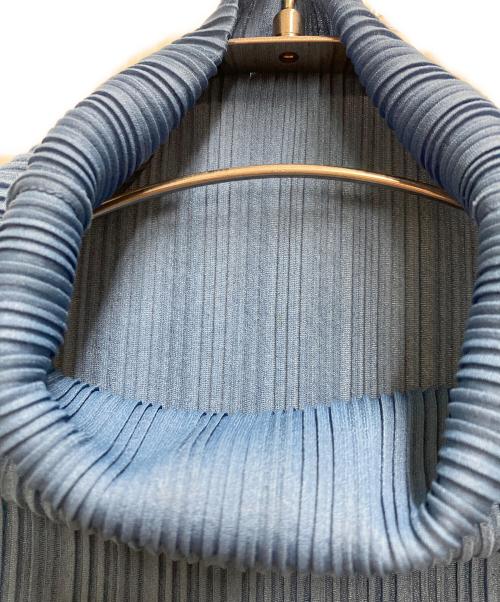 PLEATS PLEASE（プリーツプリーズ）PLEATS PLEASE (プリーツプリーズ) ハイネックプリーツカットソー ブルー サイズ:3の古着・服飾アイテム
