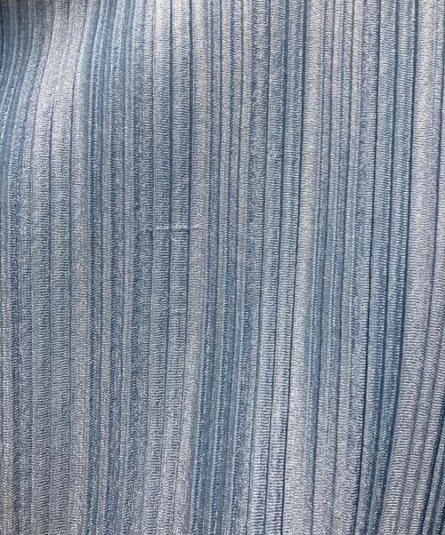 PLEATS PLEASE（プリーツプリーズ）PLEATS PLEASE (プリーツプリーズ) ハイネックプリーツカットソー ブルー サイズ:3の古着・服飾アイテム