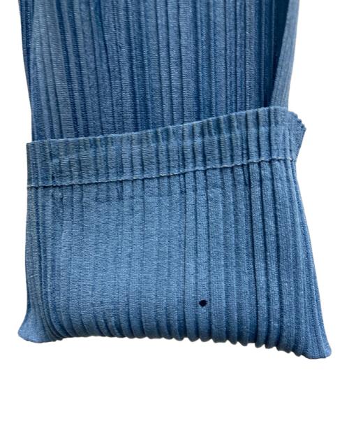 PLEATS PLEASE（プリーツプリーズ）PLEATS PLEASE (プリーツプリーズ) ハイネックプリーツカットソー ブルー サイズ:3の古着・服飾アイテム