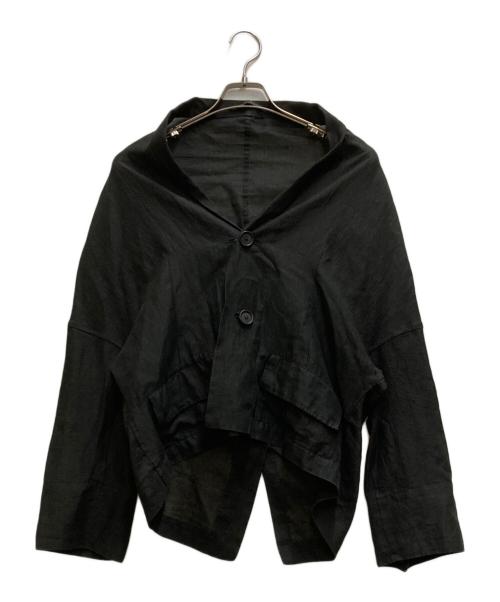 yohji yamamoto+noir（ヨウジヤマモトプリュスノアール）yohji yamamoto+noir (ヨウジヤマモトプリュスノアール) ペーパーリネンジャケット ブラック サイズ:2の古着・服飾アイテム