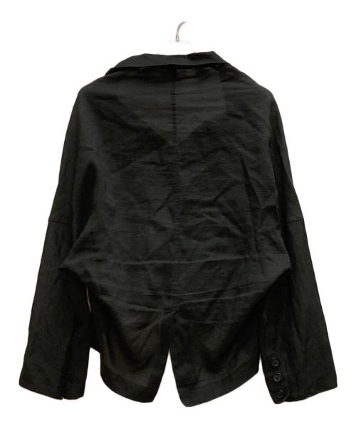yohji yamamoto+noir（ヨウジヤマモトプリュスノアール）yohji yamamoto+noir (ヨウジヤマモトプリュスノアール) ペーパーリネンジャケット ブラック サイズ:2の古着・服飾アイテム