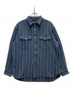 BoTTボット）の古着「ストライプシャツジャケット」｜ブルー