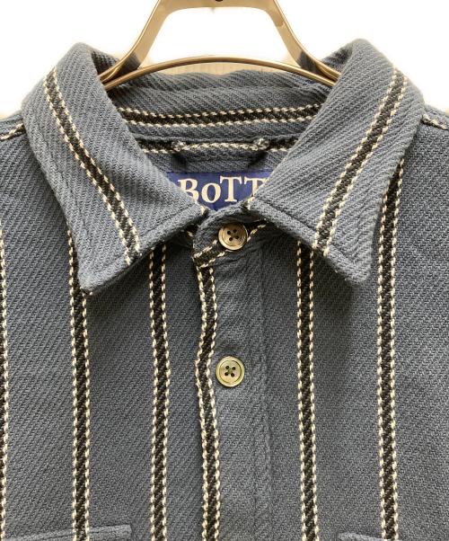 BoTT（ボット）BoTT (ボット) ストライプシャツジャケット ブルー サイズ:Ｌの古着・服飾アイテム