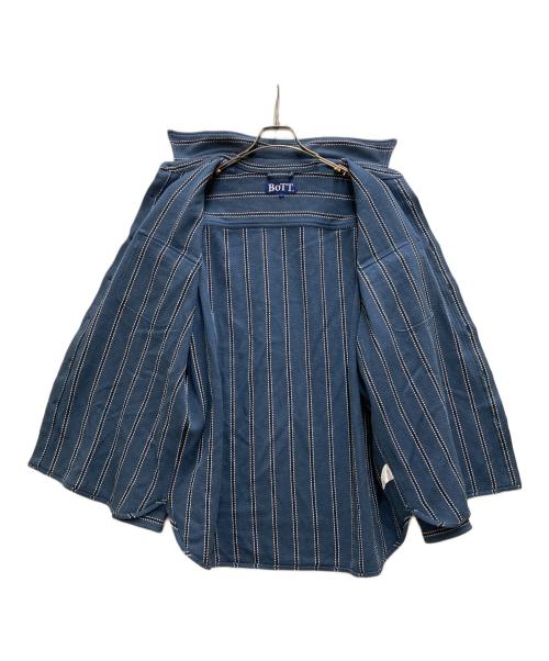BoTT（ボット）BoTT (ボット) ストライプシャツジャケット ブルー サイズ:Ｌの古着・服飾アイテム