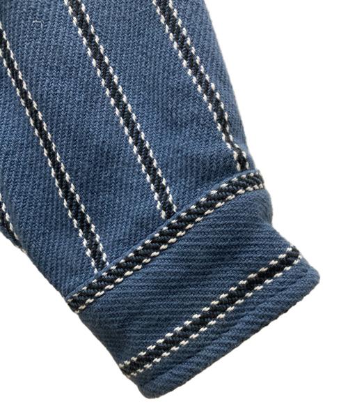 BoTT（ボット）BoTT (ボット) ストライプシャツジャケット ブルー サイズ:Ｌの古着・服飾アイテム