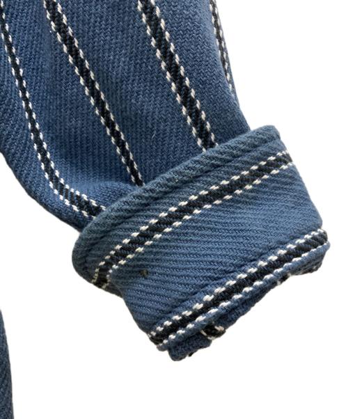 BoTT（ボット）BoTT (ボット) ストライプシャツジャケット ブルー サイズ:Ｌの古着・服飾アイテム