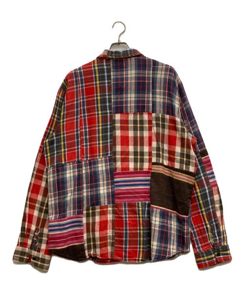 Denim & Supply Ralph Lauren（デニム＆サプライ ラルフローレン）DENIM & SUPPLY RALPH LAUREN (デニム＆サプライ ラルフローレン) パッチワークチェックネルシャツ レッド サイズ:XXLの古着・服飾アイテム