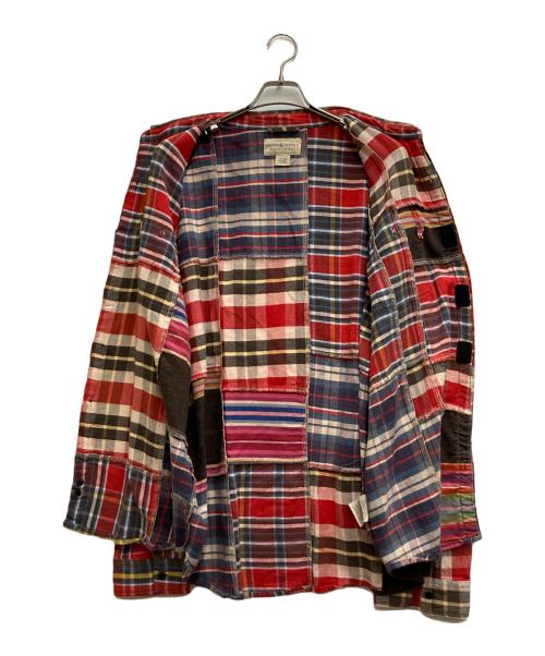 Denim & Supply Ralph Lauren（デニム＆サプライ ラルフローレン）DENIM & SUPPLY RALPH LAUREN (デニム＆サプライ ラルフローレン) パッチワークチェックネルシャツ レッド サイズ:XXLの古着・服飾アイテム