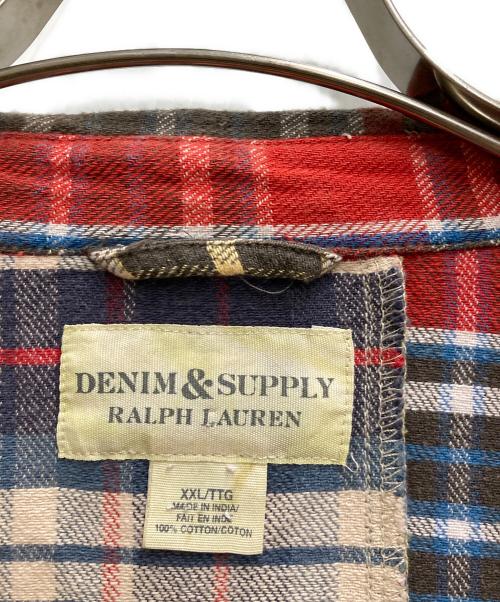 Denim & Supply Ralph Lauren（デニム＆サプライ ラルフローレン）DENIM & SUPPLY RALPH LAUREN (デニム＆サプライ ラルフローレン) パッチワークチェックネルシャツ レッド サイズ:XXLの古着・服飾アイテム