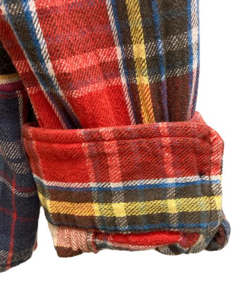 Denim & Supply Ralph Lauren（デニム＆サプライ ラルフローレン）DENIM & SUPPLY RALPH LAUREN (デニム＆サプライ ラルフローレン) パッチワークチェックネルシャツ レッド サイズ:XXLの古着・服飾アイテム