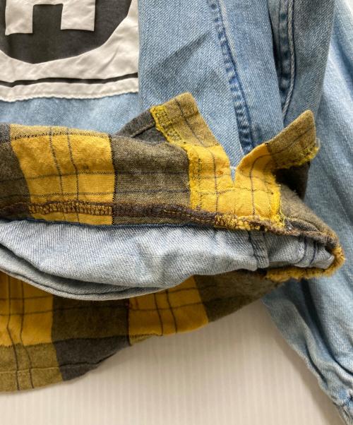 C.E（シーイー）C.E (キャブ エンプト) BLEACHED DENIM HALF ZIP JACKET インディゴ サイズ:Lの古着・服飾アイテム