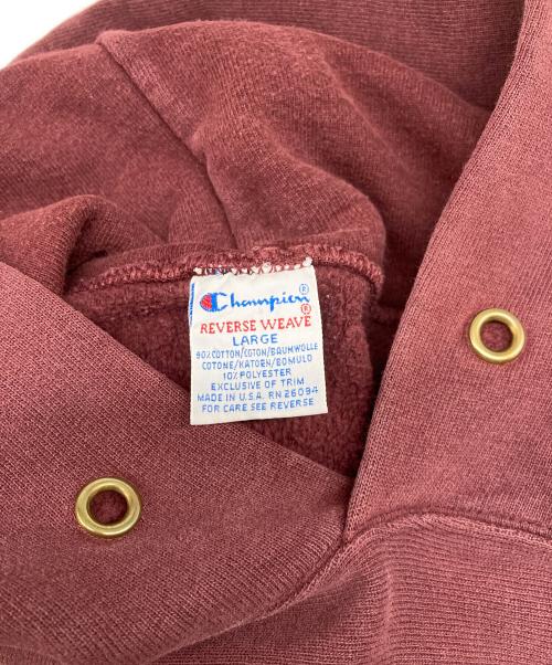 Champion（チャンピオン）Champion (チャンピオン) 90s カレッジプリントREVERSE WEAVE バーガンディー サイズ:Lの古着・服飾アイテム