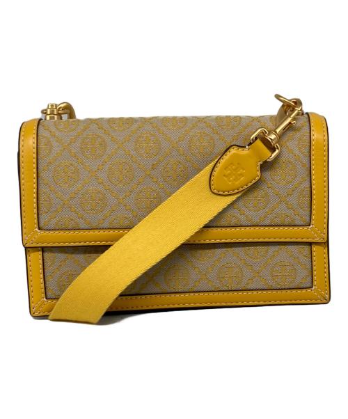 TORY BURCH（トリーバーチ）TORY BURCH (トリーバーチ) Tモノグラム ショルダーバッグ イエロー×ベージュの古着・服飾アイテム