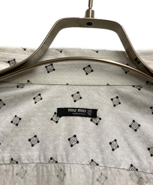 MIU MIU（ミュウミュウ）MIU MIU (ミュウミュウ) ジオメトリードレスシャツ ブルー サイズ:38の古着・服飾アイテム