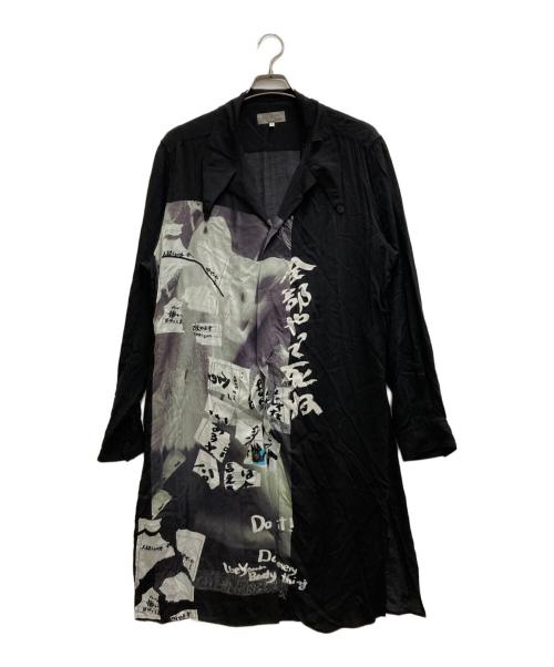 Yohji Yamamoto pour homme（ヨウジヤマモト プールオム）Yohji Yamamoto pour homme (ヨウジヤマモト プールオム) ロングシャツブラウス ブラック サイズ:2の古着・服飾アイテム