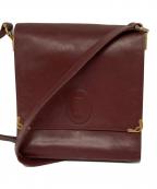 Cartierカルティエ）の古着「マストラインフラップショルダーバッグ」｜ボルドー