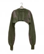 LES SIXレ シス）の古着「モヘヤ混クロップドニット」｜グリーン