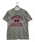 Championチャンピオン）の古着「80s 3段カプセルプリントTシャツ」｜グレー