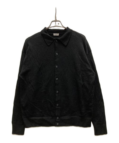 crepuscule（クレプスキュール）crepuscule (クレプスキュール) Stripe Mesh Knit Shirt ブラック サイズ:2の古着・服飾アイテム