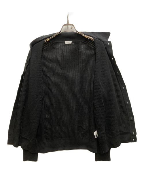 crepuscule（クレプスキュール）crepuscule (クレプスキュール) Stripe Mesh Knit Shirt ブラック サイズ:2の古着・服飾アイテム