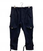 s'yteサイト）の古着「WOOL BEAVER HEM BELT MILITARY PANTS」｜ブラック