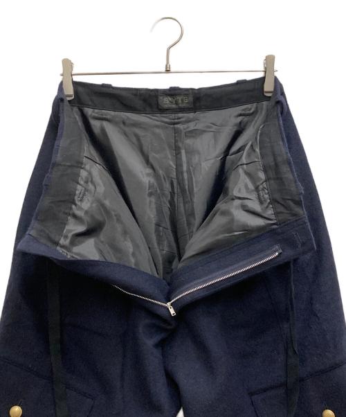 s'yte（サイト）s'yte (サイト) WOOL BEAVER HEM BELT MILITARY PANTS ブラック サイズ:3の古着・服飾アイテム