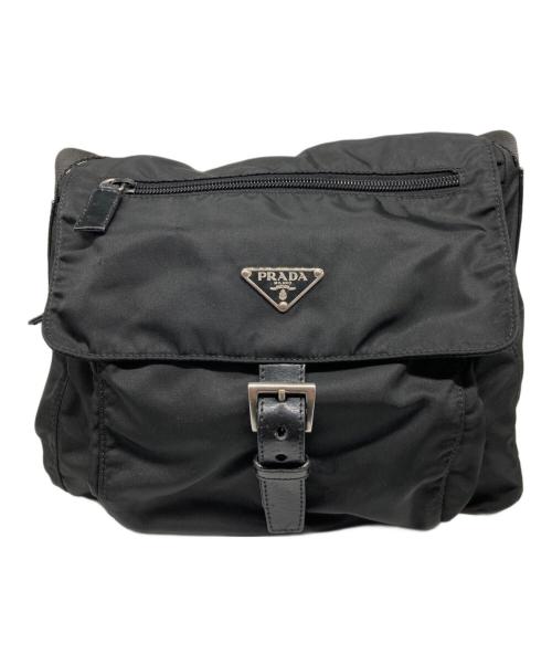 PRADA（プラダ）PRADA (プラダ) 三角プレートショルダーバッグ ブラックの古着・服飾アイテム