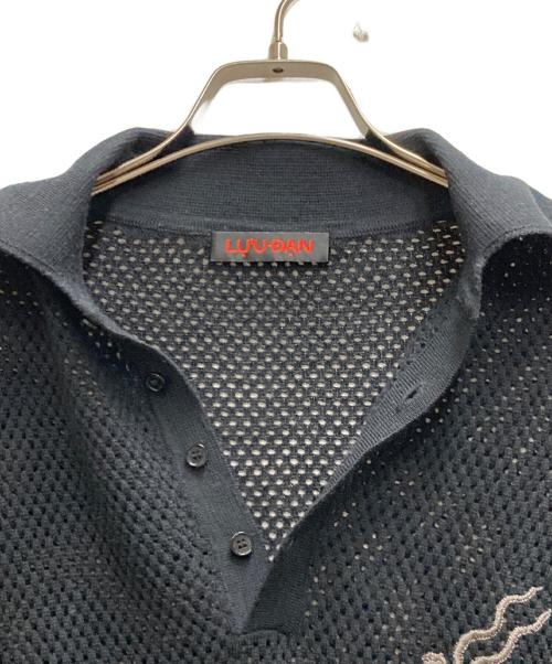LU'U DAN（ルーダン）LU'U DAN (LU'U DAN) NET POLO KNIT ブラック サイズ:Sの古着・服飾アイテム