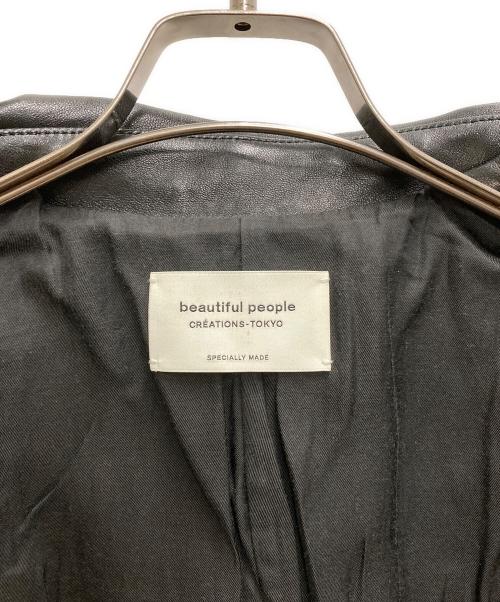 beautiful people（ビューティフルピープル）beautiful people (ビューティフルピープル) vintage leather riders jacket ブラック サイズ:140の古着・服飾アイテム