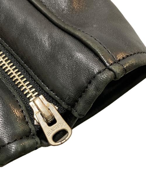 beautiful people（ビューティフルピープル）beautiful people (ビューティフルピープル) vintage leather riders jacket ブラック サイズ:140の古着・服飾アイテム