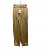 BOTTEGA VENETAボッテガベネタ）の古着「シルクワイドスラックス」｜ゴールド