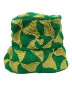 BOTTEGA VENETAボッテガベネタ）の古着「Wavy Triangle Crochet Bucket Hat」｜グリーン