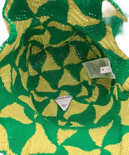 BOTTEGA VENETA（ボッテガベネタ）BOTTEGA VENETA (ボッテガベネタ) Wavy Triangle Crochet Bucket Hat グリーン サイズ:表記無しの古着・服飾アイテム