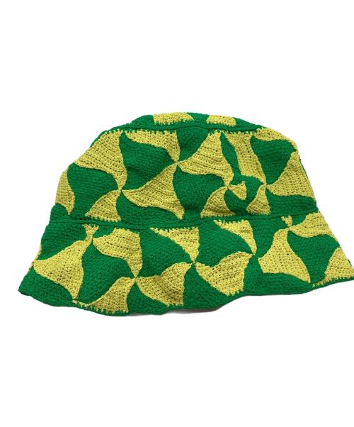 BOTTEGA VENETA（ボッテガベネタ）BOTTEGA VENETA (ボッテガベネタ) Wavy Triangle Crochet Bucket Hat グリーン サイズ:表記無しの古着・服飾アイテム