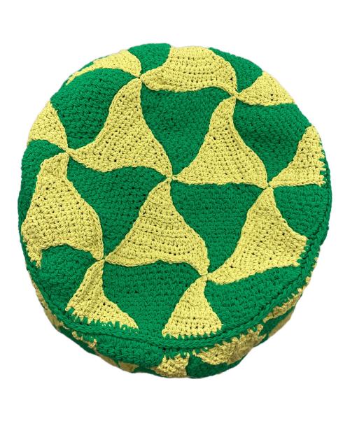 BOTTEGA VENETA（ボッテガベネタ）BOTTEGA VENETA (ボッテガベネタ) Wavy Triangle Crochet Bucket Hat グリーン サイズ:表記無しの古着・服飾アイテム