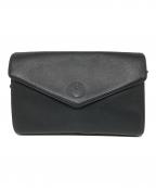 LONGCHAMPロンシャン）の古着「オールレザー フラップショルダーバッグ」｜ブラック