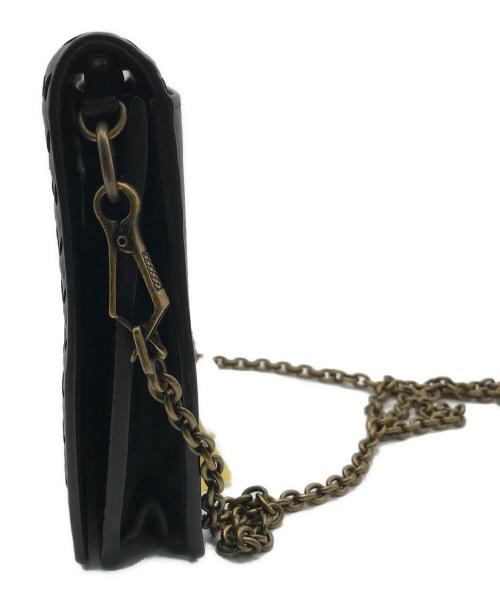 BOTTEGA VENETA（ボッテガベネタ）BOTTEGA VENETA (ボッテガベネタ) イントレチャートチェーンウォレット ブラックの古着・服飾アイテム