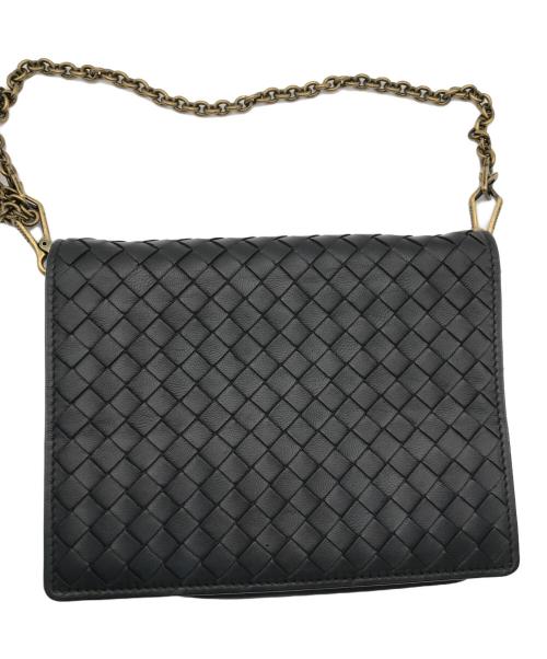 BOTTEGA VENETA（ボッテガベネタ）BOTTEGA VENETA (ボッテガベネタ) イントレチャートチェーンウォレット ブラックの古着・服飾アイテム