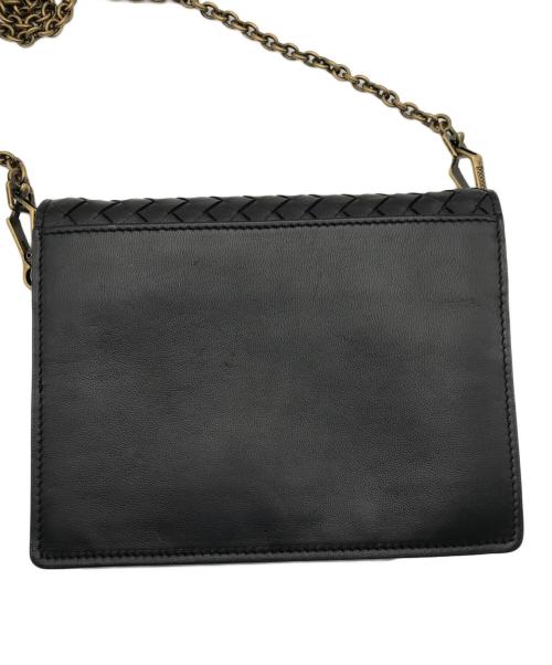 BOTTEGA VENETA（ボッテガベネタ）BOTTEGA VENETA (ボッテガベネタ) イントレチャートチェーンウォレット ブラックの古着・服飾アイテム