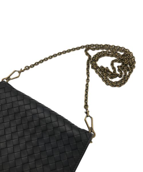 BOTTEGA VENETA（ボッテガベネタ）BOTTEGA VENETA (ボッテガベネタ) イントレチャートチェーンウォレット ブラックの古着・服飾アイテム