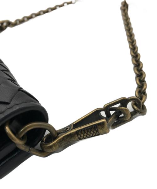 BOTTEGA VENETA（ボッテガベネタ）BOTTEGA VENETA (ボッテガベネタ) イントレチャートチェーンウォレット ブラックの古着・服飾アイテム