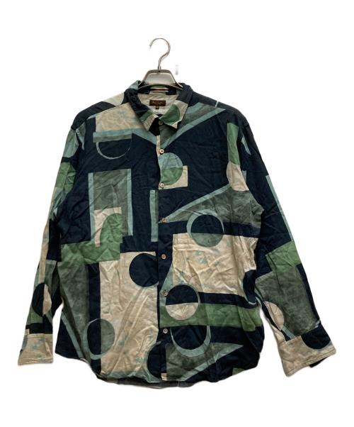 PS Paul Smith（ＰＳポールスミス）PS Paul Smith (ＰＳポールスミス) 総柄シャツ ネイビー サイズ:XLの古着・服飾アイテム