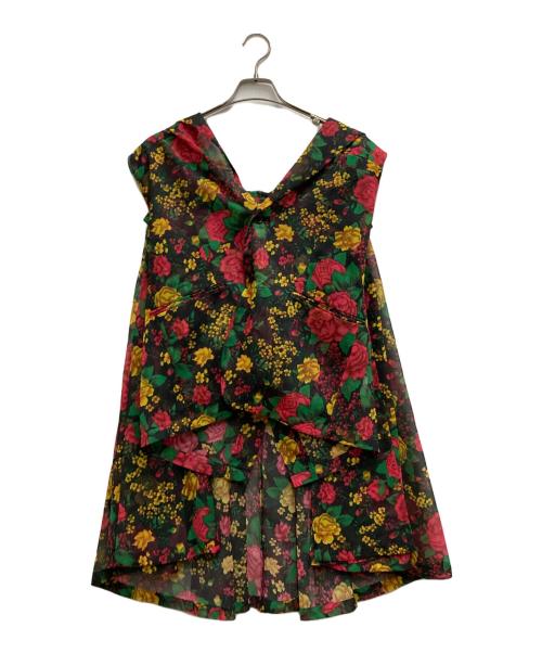 TOGA ARCHIVES（トーガアーカイブス）TOGA ARCHIVES (トーガアーカイブス) フラワープリントポンチョ ブラック サイズ:36の古着・服飾アイテム