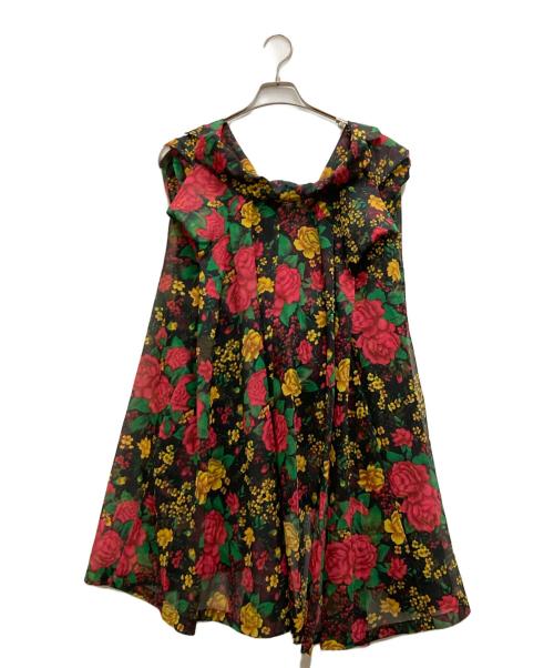 TOGA ARCHIVES（トーガアーカイブス）TOGA ARCHIVES (トーガアーカイブス) フラワープリントポンチョ ブラック サイズ:36の古着・服飾アイテム