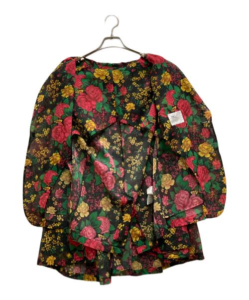 TOGA ARCHIVES（トーガアーカイブス）TOGA ARCHIVES (トーガアーカイブス) フラワープリントポンチョ ブラック サイズ:36の古着・服飾アイテム