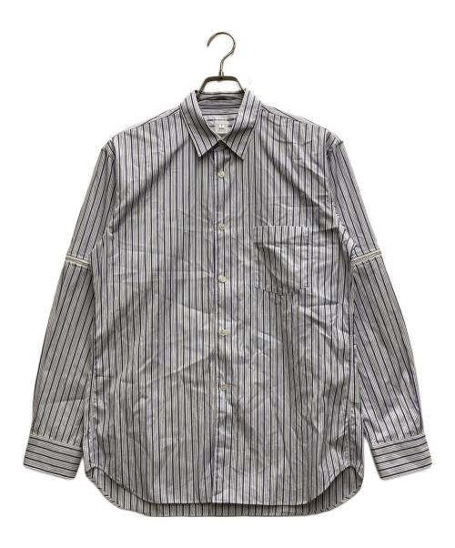 COMME des GARCONS SHIRT（コムデギャルソンシャツ）COMME des GARCONS SHIRT (コムデギャルソンシャツ) STRIPE ZIPPER ON L/S SHIRT ネイビー サイズ:Sの古着・服飾アイテム
