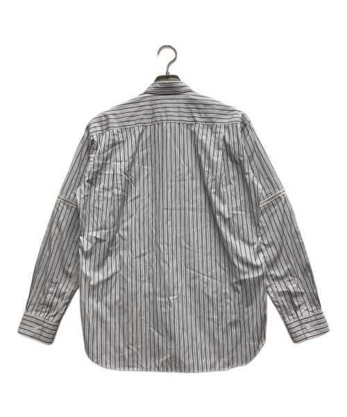 COMME des GARCONS SHIRT（コムデギャルソンシャツ）COMME des GARCONS SHIRT (コムデギャルソンシャツ) STRIPE ZIPPER ON L/S SHIRT ネイビー サイズ:Sの古着・服飾アイテム