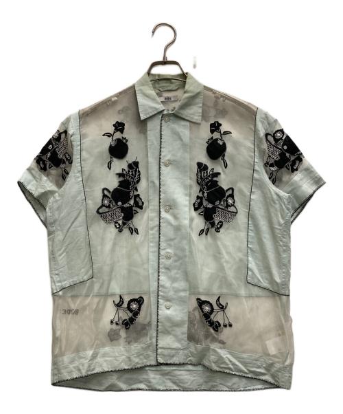 BODE（ボーディ）BODE (ボーディ) シルクブランドシアー刺繍シャツ グリーン サイズ:Sの古着・服飾アイテム